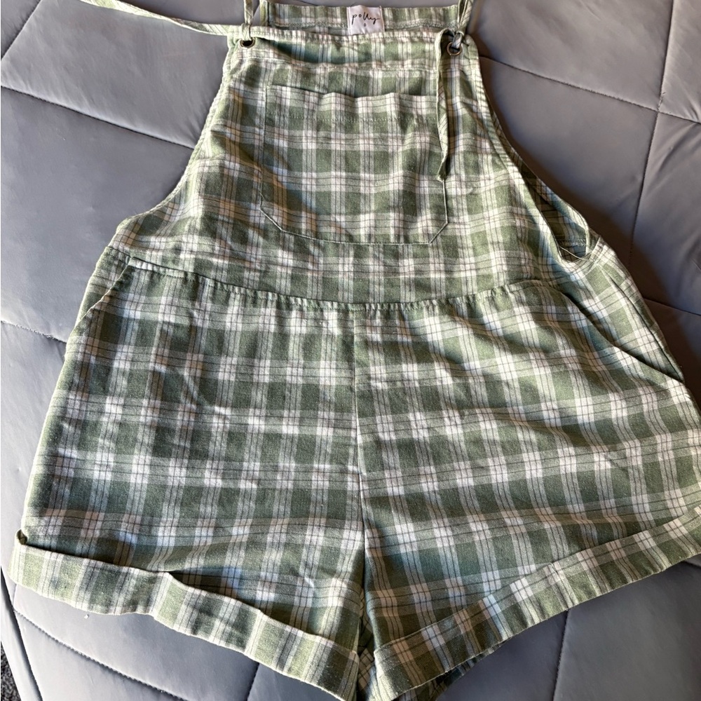 Princess Polly Plaid Green Women's overalls